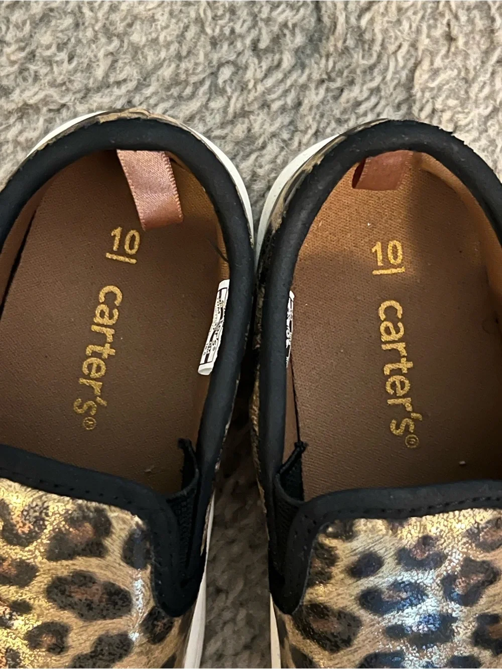 Carter's Kids Leopard Slip-On Sneakers - Gold/Black